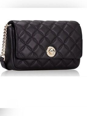 kate spade Nadia Quilted Black Crossbody Bag with Gold-Tone Turnlock